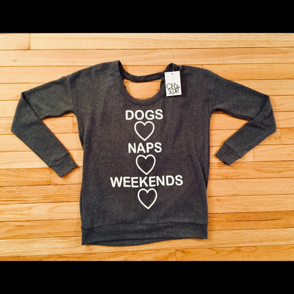 CHASER ( XS/S) 🖤DOGS NAPS WEEKENDS Draped Back